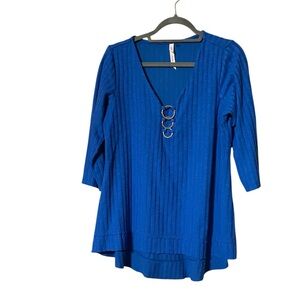 EUC NY Collection Blue Tunic, size medium